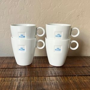 Vintage KLM Royal Dutch Airlines Espresso Cups - Set of 4